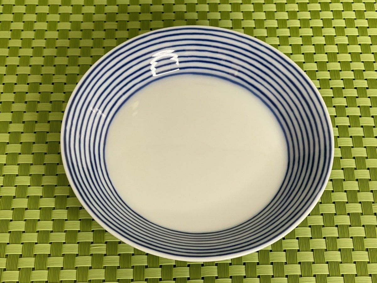 Fitz & Floyd LES BANDS BLUE Porcelain Blue Stripes Flat Cup