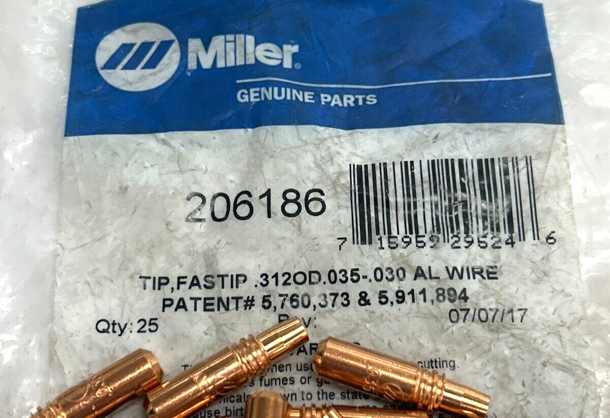 MILLER ELECTRIC CONTACT TIP PART NO 206186 LOT OF 25 | eBay
