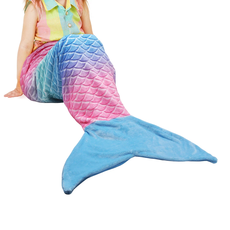 Manta de cola de sirena original Blankie Tails niños adultos niñas niños felpa polar Foto 3 de 4