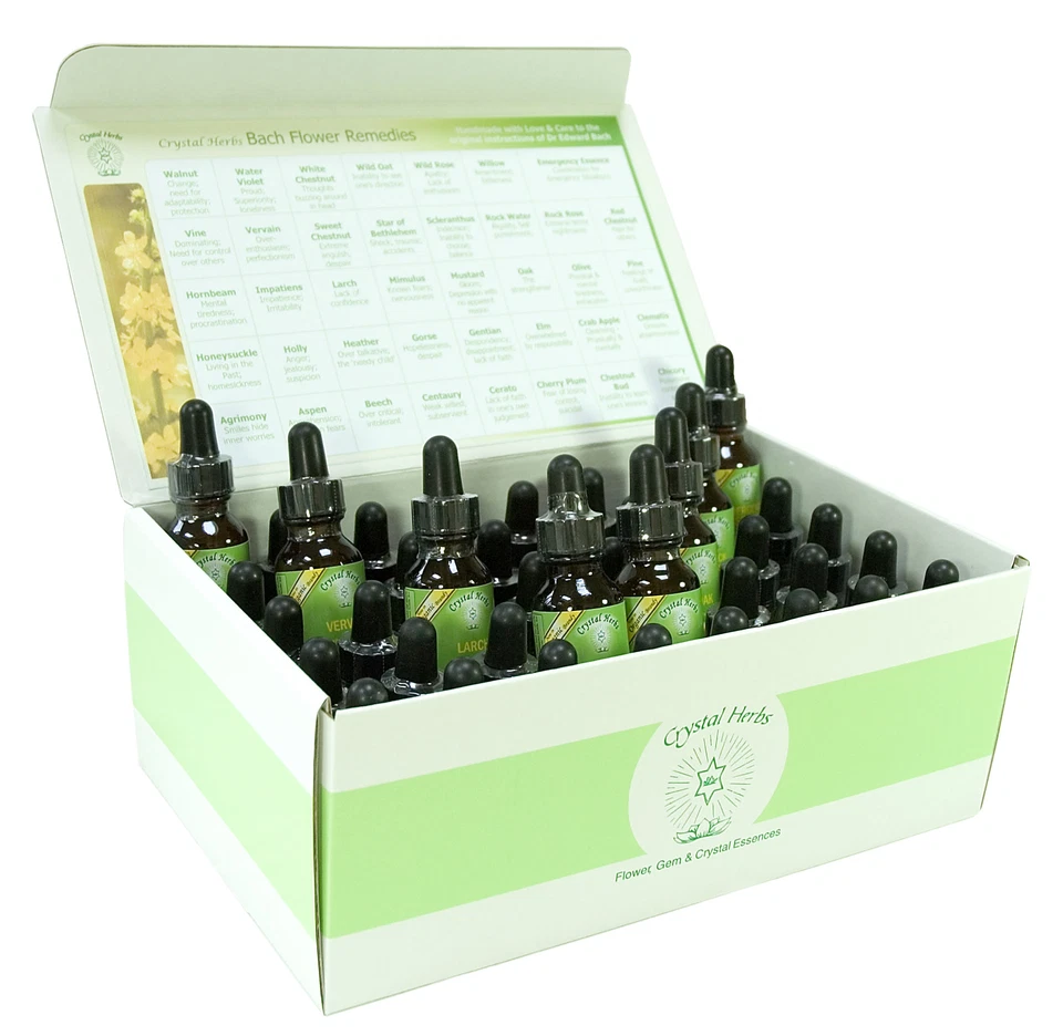 25ml Bachblüten Heilmittel Set von Crystal Herbs - in Kartonbox - alkoholfrei