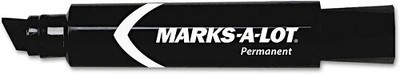 Marks A Lot(R) Jumbo Desk Style Permanent Markers Black Jumbo Chisel Tip -12EA