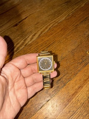Vintage Ritz Watch Womens Gold Tone Stainless Steel Swiss Working