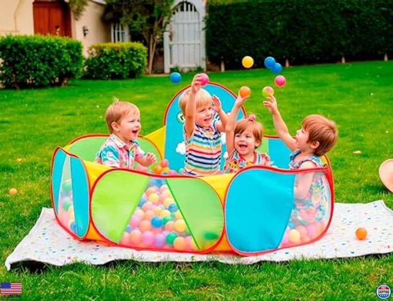 Pozo de bolas para niños de 4 pies - Piscina de juego interior para niños pequeños y bebés con aro y bolsa Foto 2 de 4