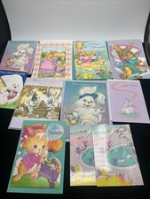 VINTAGE GREETING CARDS Lot of 11 Anthro Easter Bunny Hallmark Unused 80s 90s