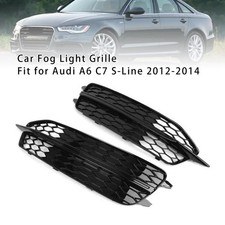 2X Car Front Bumper Fog Light Grilles For Audi A6 C7 S-Line 2012-2014 2013