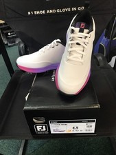 FOOTJOY TOUR RIVAL LADIES GOLF SHOES SIZE UK 4.5 MEDIUM WHITE PURPLE PINK