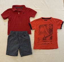 NAUTICA 3 Piece Boys Red Polo Shirt, Sailing T-shirt, and Shorts Set Size 4T