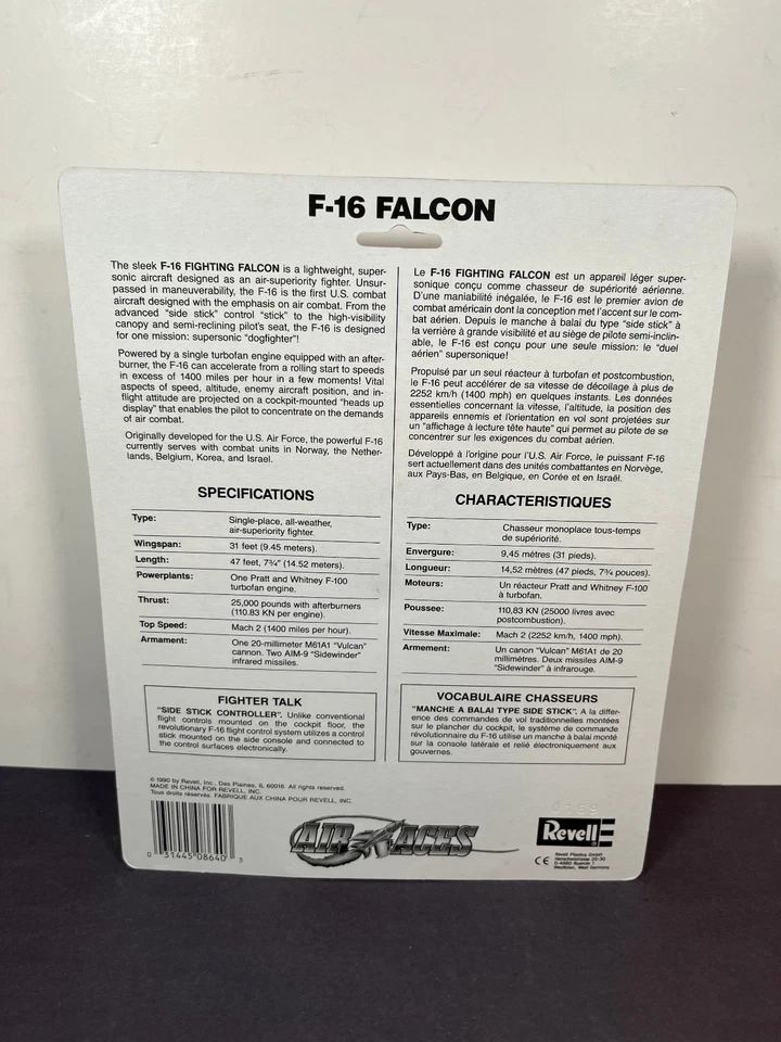 Revell Air Aces F-16 FALCON Fighter Jet Die-cast 8640 Vintage 1990 - Image 3 of 4