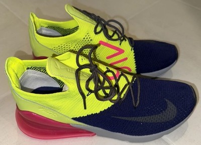 Nike Air Max 270 React Sneakers Neon Yellow Pink Navy Brand New Men s Size 11.5
