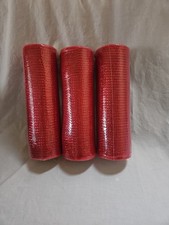 Lot Of 3 New Rolls Red Deco Mesh 9.5"x 6yds Or 18 Yds Valentine's Day