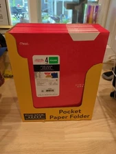 33x Mead Five Star 4 Pocket Folder Classroom Set Customize Lot Of 33 RED