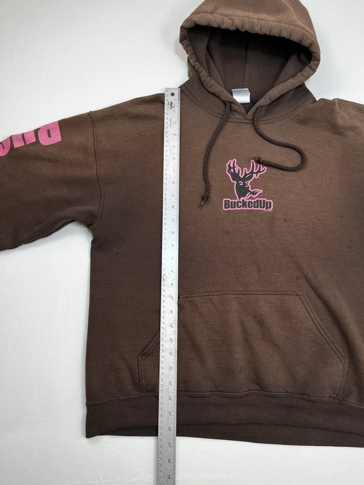 Sudadera con capucha Gildan 2005 vintage marrón descolorida por el sol. Defectos menores. (en la foto) Foto 3 de 4