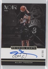 2018-19 Panini Noir Reigning Nights 47/99 Allen Iverson #RN-AI Auto HOF 0c3