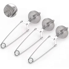 Snap Ball Tea Strainer, 3 Pack Premium Stainless Steel Tea Infuser with Handle .
