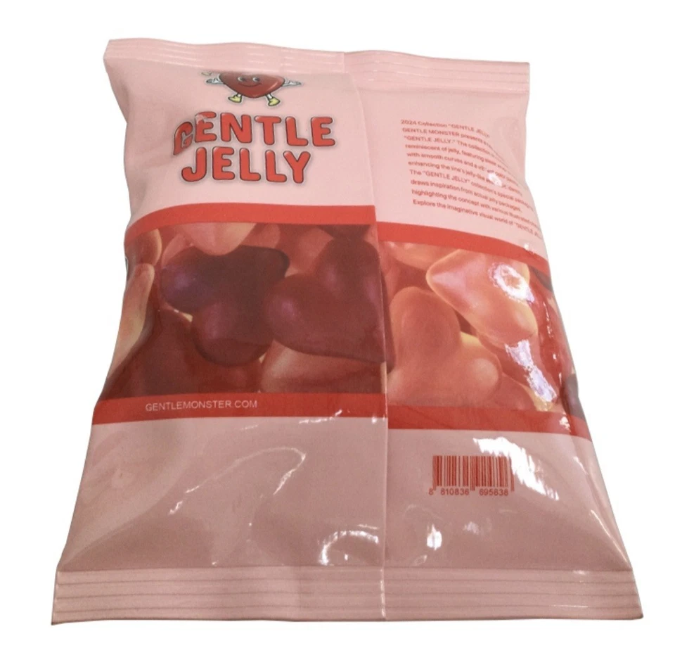 Óculos de sol Gentle Monster Jelly Gummy PC12 rosa translúcido edição bolsa de doces - Imagem 2 de 4