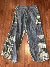 MASTERS OF ARCHITECTURAL CLOTHING Jeans 34x32 Camo Cargo Wide Leg JNCO