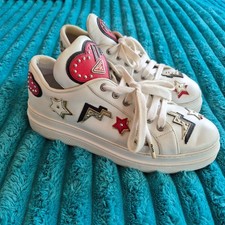 Prada Plateau Ledersneaker Damen Gr. 38,5 mit Nieten