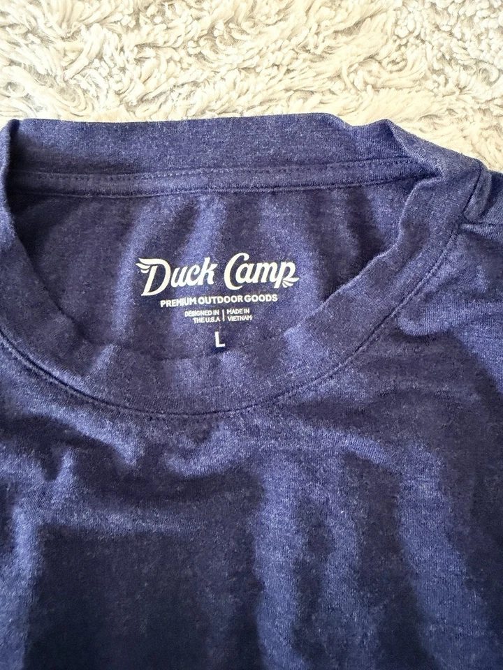 Duck Camp Bamboo Crew Pocket T shirt.  Lot of 4. Green, Blue, Navy, Orange. Used - Image 3 of 4