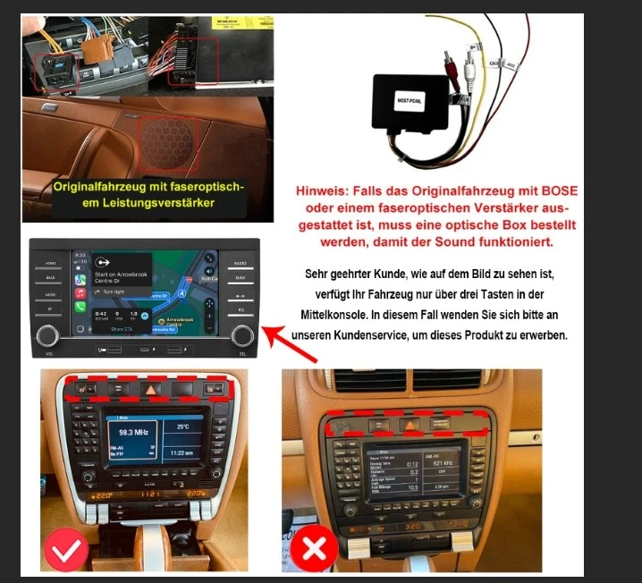 6+128G Für Porsche Cayenne 9PA 02-10 CarPlay Android 14 Autoradio GPS Navi + KAM - Bild 2 von 4