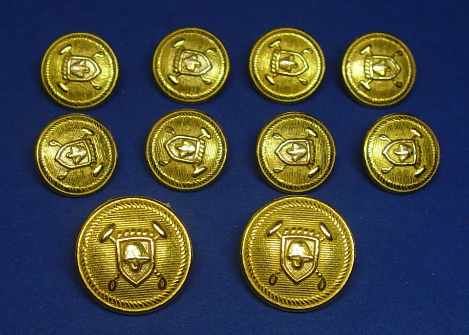 LAUREN RALPH LAUREN Replacement buttons 10 Gold Tone solid metal Good Used Cond. - Image 3 of 4