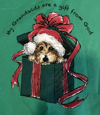 Woman’s Ugly Christmas Sweatshirt Sz 2X MY GRANDKIDS ARE A GIFT FROM GOD So Cute - Image 1 of 4