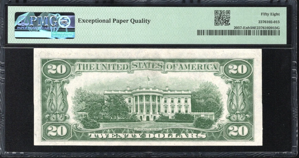 1934-C $20 RICHMOND NEW BACK FEDERAL RESERVE NOTE PMG 58 EPQ Fr 2057-Enb 78443 - Image 2 of 2