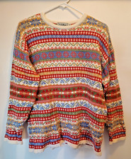 Vintage LL.Bean Pullover Sweater Women's Size M Fair Isle Cottage Core Scotland.