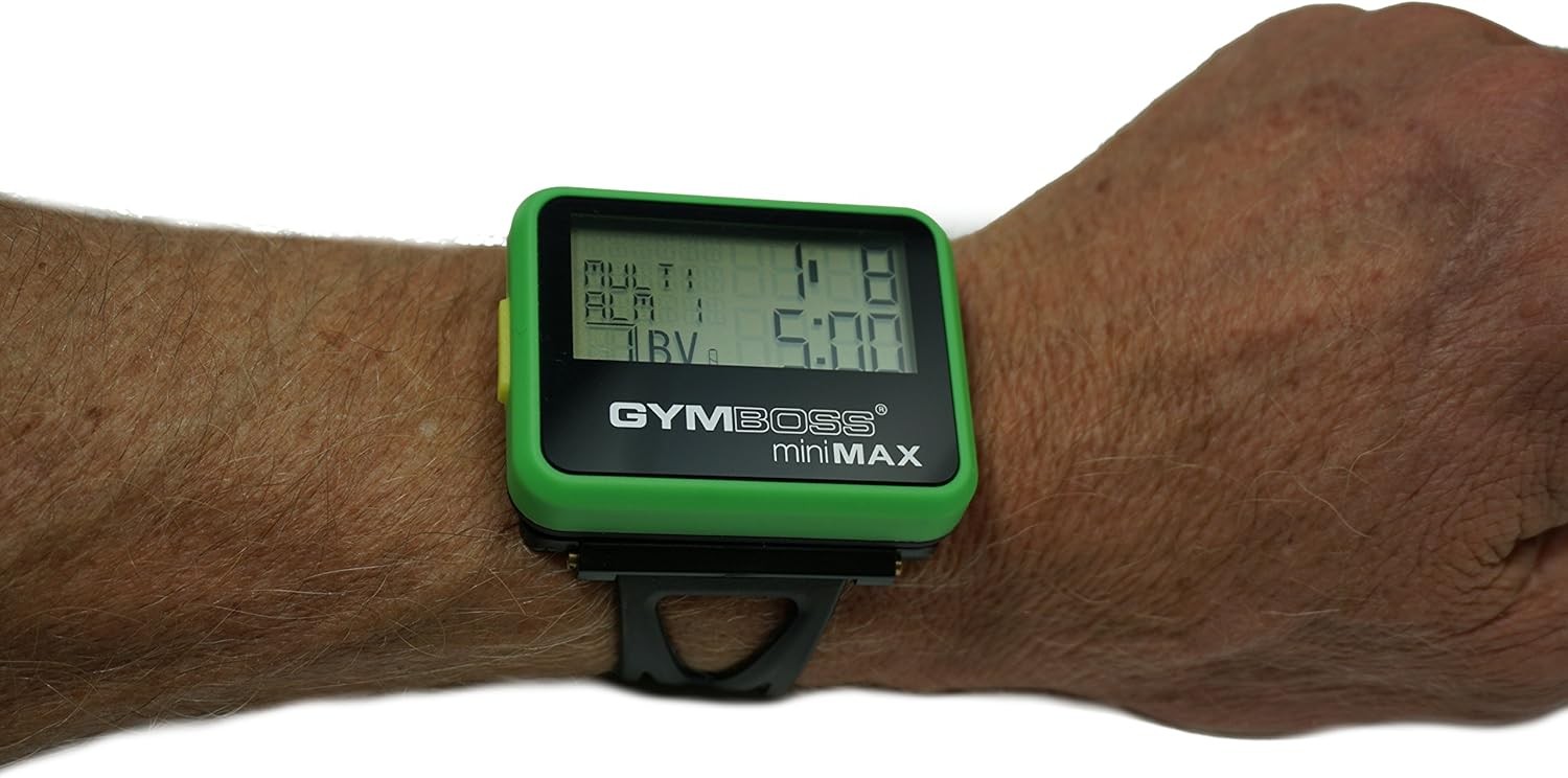 Gymboss Interval Timer and Stopwatch Watch Strap – One Size Fits All, Black 