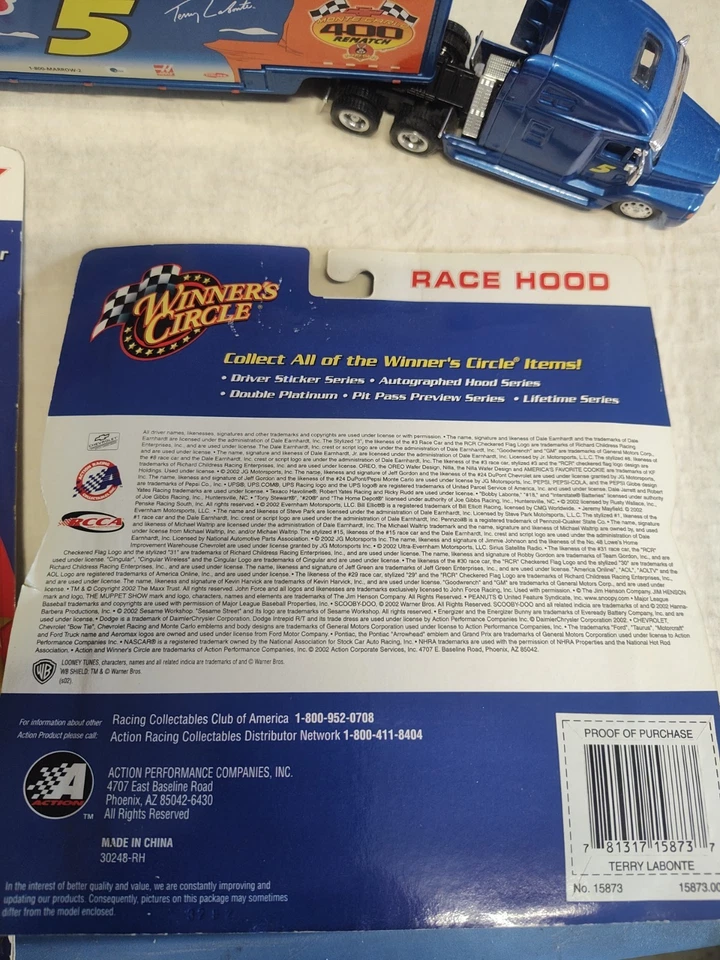 3xTerry Labonte NASCAR Kelloggs Diecast Lot Looney Tunes Racing Hood Tractor Tra - Image 3 of 4