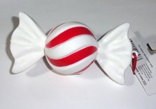 5  long plastic white  red wrapped peppermint candy Christmas ornament