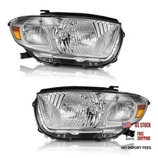 Headlights for OE Replacement Clear Lens I Chrome Housing I Amber Reflector