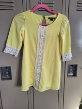 My Michelle Girls Yellow Sheath Dress 3/4 Sleeve. Size 8