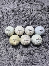 Lot Of 7 Vintage Golf Balls Various Brands Titleist, Top Flite, Pro Staff, Hogan