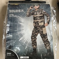 Spirit Halloween Kids Military Soldier Costume size child L 12-15