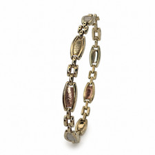 Gold Bracelet 9ct Tri Colour Gold Yellow White Rose Hallmarked 7.5 Inch 9.33g