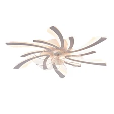 31" Ceiling Fan with Light Modern V-Shaped LED Fixture Kit Remote & APP Control