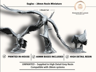 Great Eagles x3 28mm Resin Miniatures Fantasy DnD Flying Beast Set