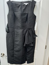 NWT Kay Unger Dress Women’s Size 14 Lola Sleeveless Black Metallic Hits At Knee