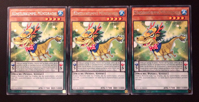 Yu-Gi-Oh! 3x Künstlerkumpel Münzdrache, MACR-DE005, Rare, 1. Auflage, NM