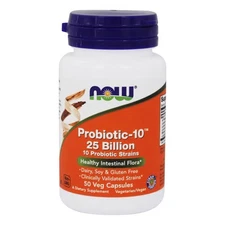 BB 10/25 DAMAGED BOX** NOW Foods Probiotic-10 25 Billion CFU  -  50 Count