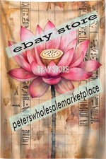 Sacred Lotus Tapestry Ancient Water Symbol Egyptian lotus bloom 39X59 in