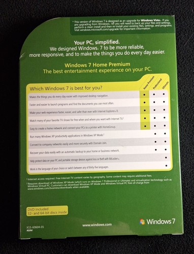Microsoft Windows 7 Home Premium Upgrade 32 & 64 Bit DVDs - Unopened - Picture 2 of 6
