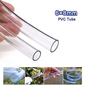 2 Meter 6×8mm PVC-Schlauch glasklar Wasserschlauch Luftschlauch Benzinschlauch