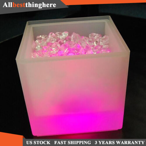 Cubo de hielo con luz LED de 6 colores champán vino bebida cerveza enfriador de hielo bar fiesta 3,5 L - Imagen 9 de 12