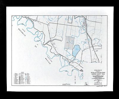 Texas Map Us Mexico Border Cameron County Olmito San Pedro Rio Grande River Ebay
