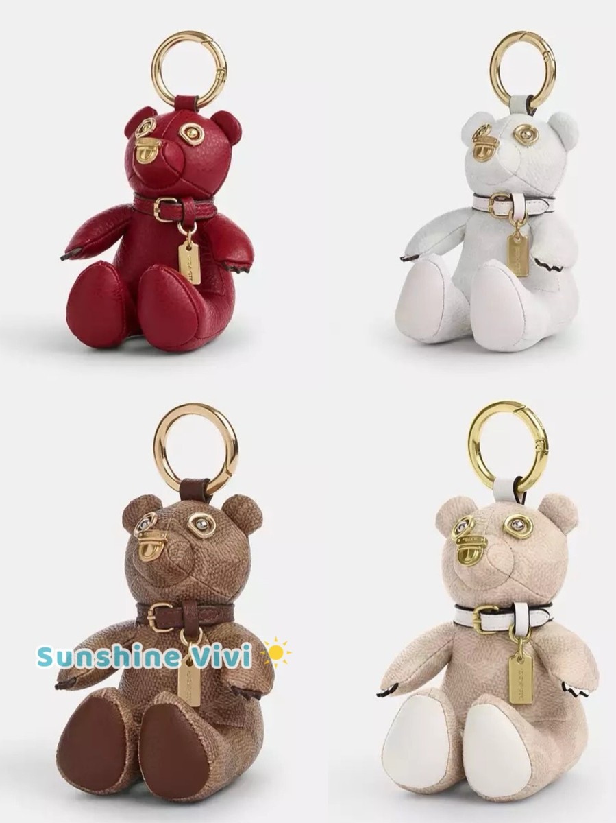 COACH テディベアキーホルダー PEANUTS スヌーピー チャーリー COACH】コーチ ぺブルレザー スムースレザー ピーナッツ コラボ