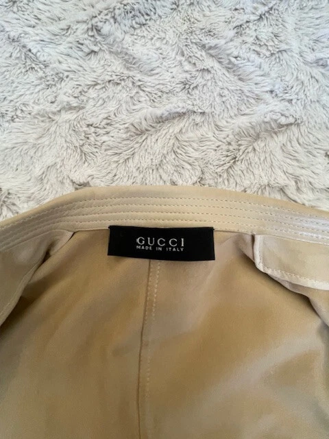 GUCCI giacca pelle gancio e occhiello crema pelle vintage