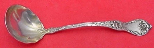 Les Cinq Fleurs by Reed and Barton Sterling Silver Sauce Ladle Goldwashed 6 1/4"