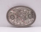 Silver Cowboy Rodeo Floral Carved Western Leather Belt Buckle fit 45MM Strap Men