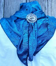 Wild Rag Scarf Western Cowboy Buckaroo Scarves Bandana Cowgirl Silky bl bk